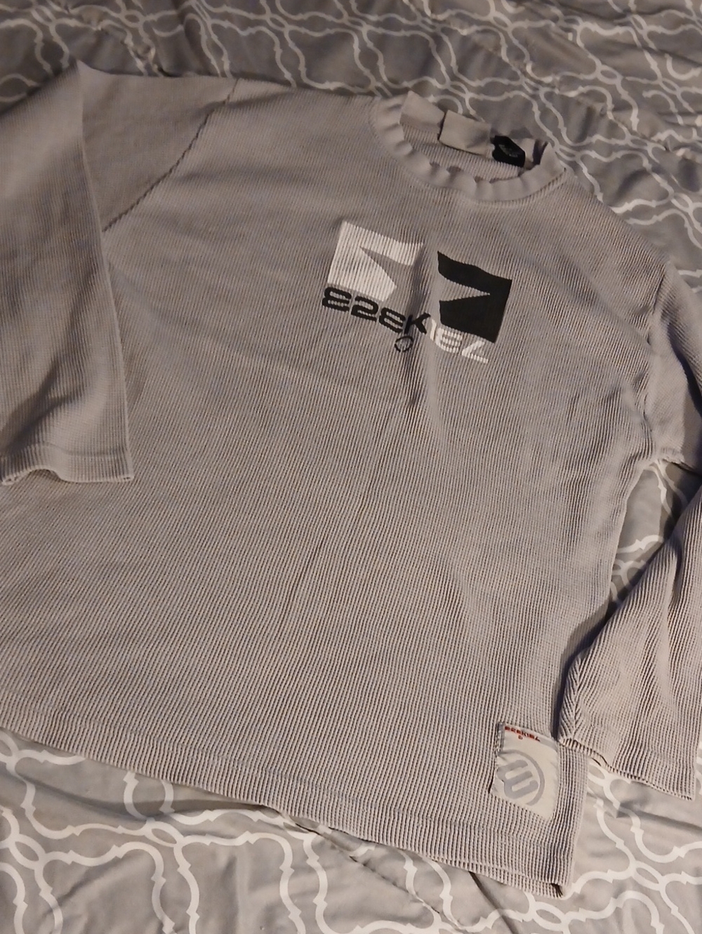 Ezekiel Light Gray Long Sleeve Crew with Logo